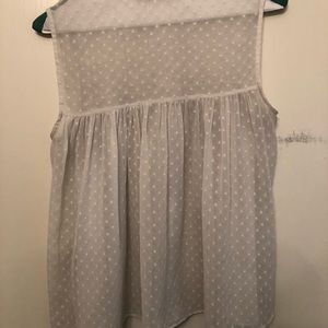 White/grey tank with stich detail